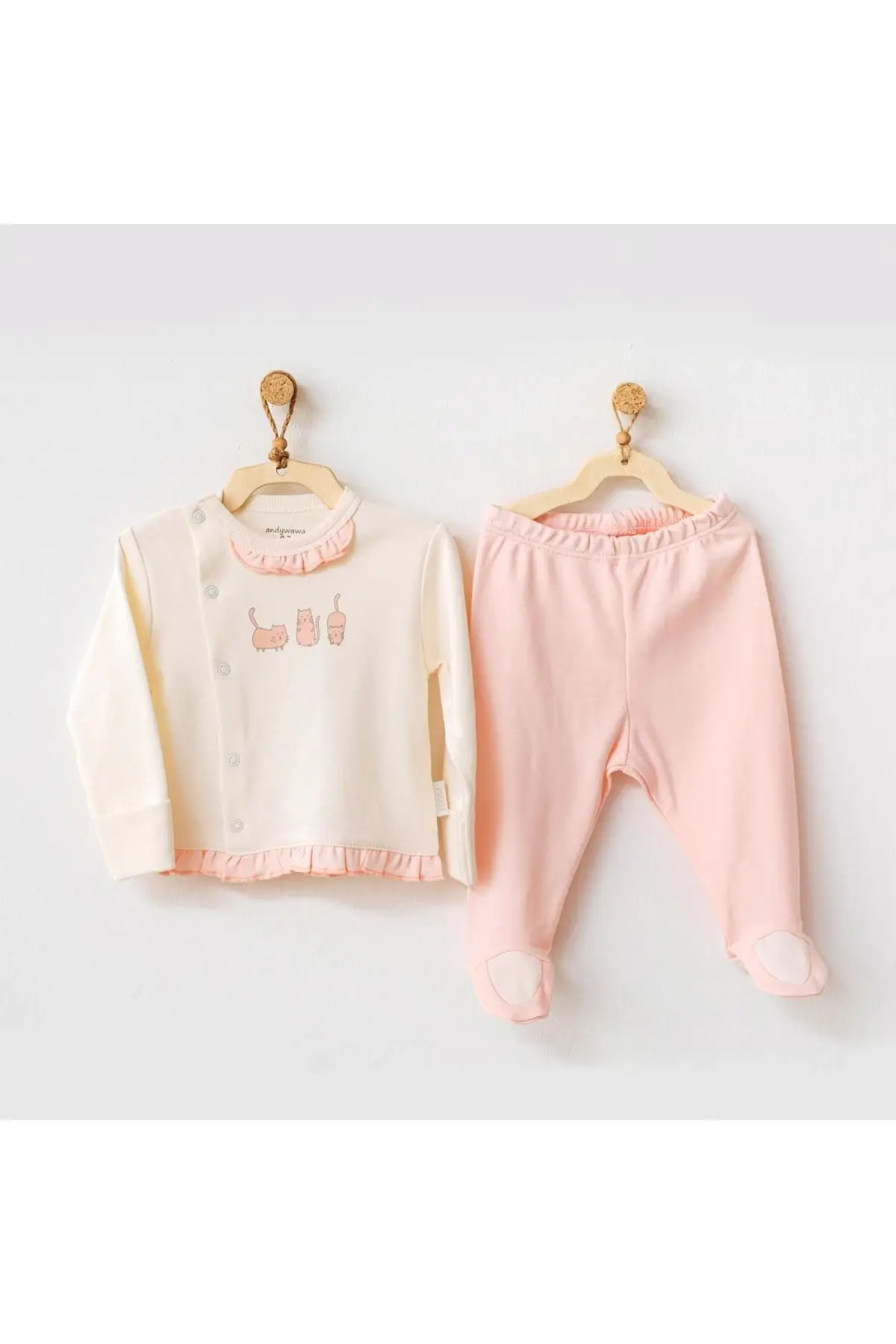 Andywawa AC21108 Meow 2li Baby Suit Pink