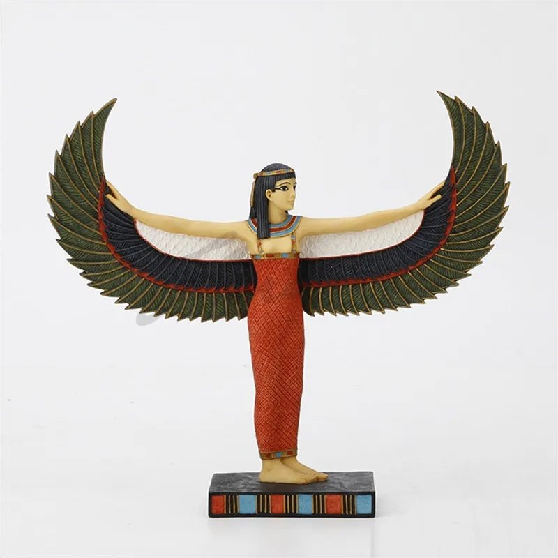 

EGYPT ISIS STATUE RESIN ART SCULPTURE DECORATION GOD OF FERTILITY WINGS FIGURINE NORDIC HOME DECORATION ACCESSORIES R5217