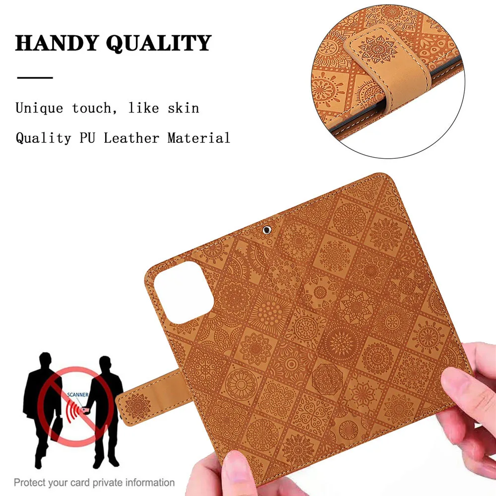 For OPPO Realme C3 5 Reno 4 Lite Pro Pattern Flip Walle Leather Phone Case For VIVO Y91 Y95 Y91i Y17 Y12 Y15 Y50 Y30 Back Cover