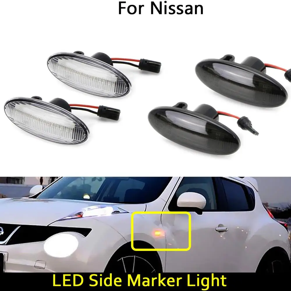 For Nissan CUBE EVALIA LEAF MICRA NOTE NP300 NV200 QASHQAI X-TRAIL Juke  Car Front LED side marker Amber light Turn Signal Lamp