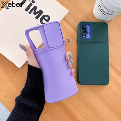 Slide Camera Protector Case For Xiaomi Poco X3 M3 12T 11T 10T Redmi Note 12 11 10 9 Pro Max 9S 9A 9T Soft Liquid Silicone Cover