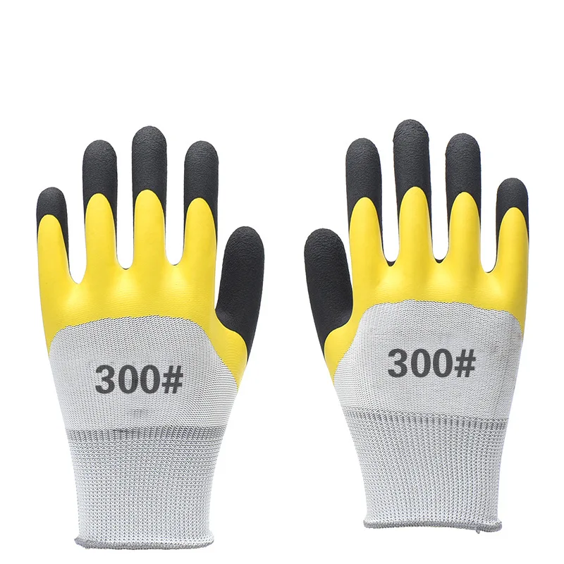 Non-slip Hand Protection Work Gloves 13 Gauge Polyester Glvoes Shell Coated Latex Work Gloves