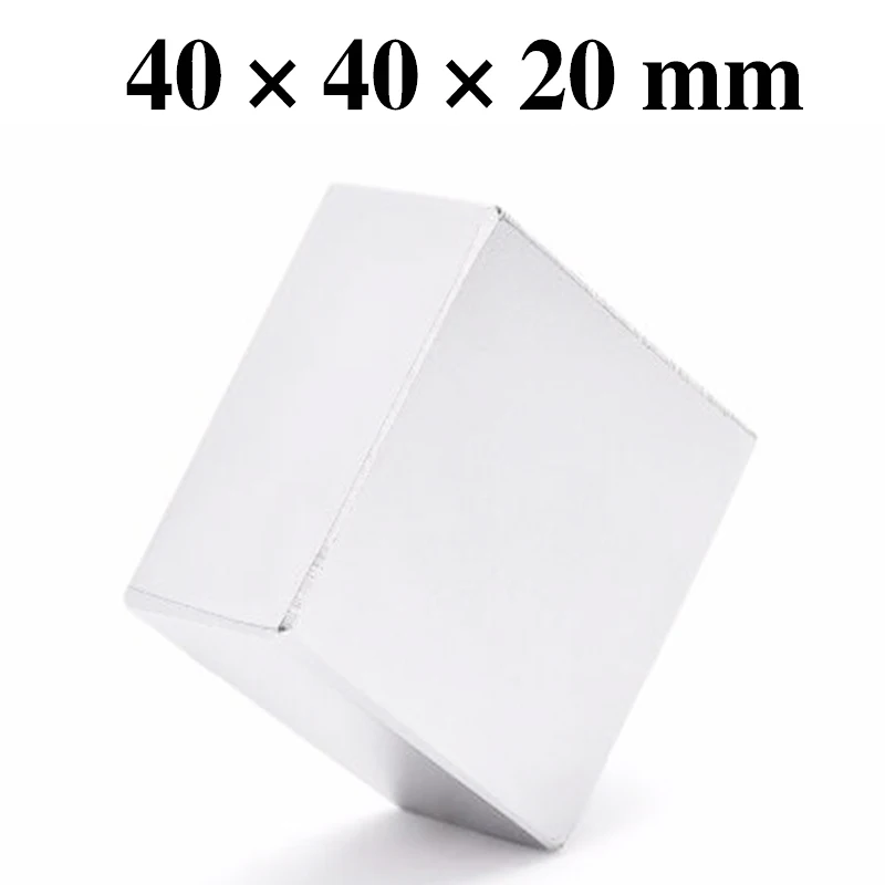 

Super Powerful Strong N52 40x40x20mm magnet Rare Earth Block NdFeB Neodymium Magnet N52 Magnets IMANES MAGNETIC FISHING