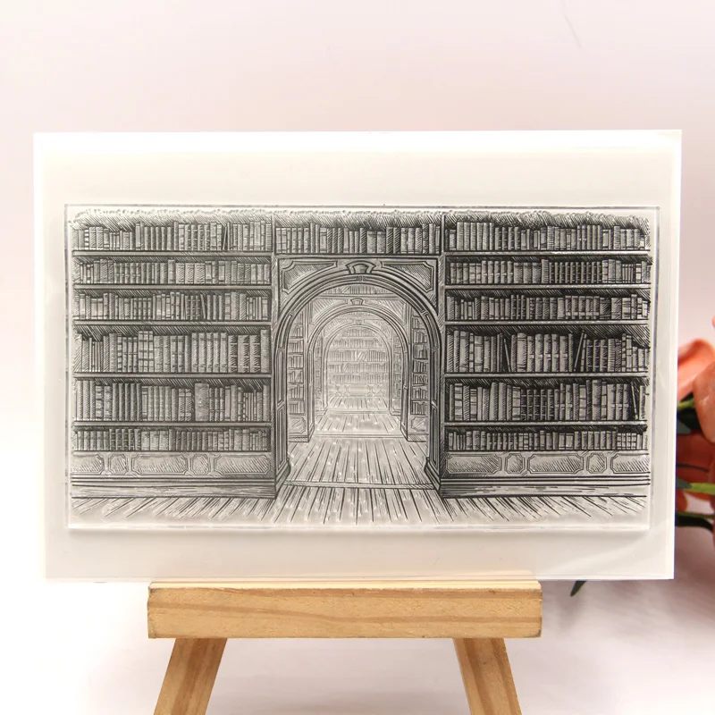 

ZFPARTY книжная полка фон прозрачные штампы для скрапбукинга бумажные крафтовые прозрачные штампы для скрапбукинга