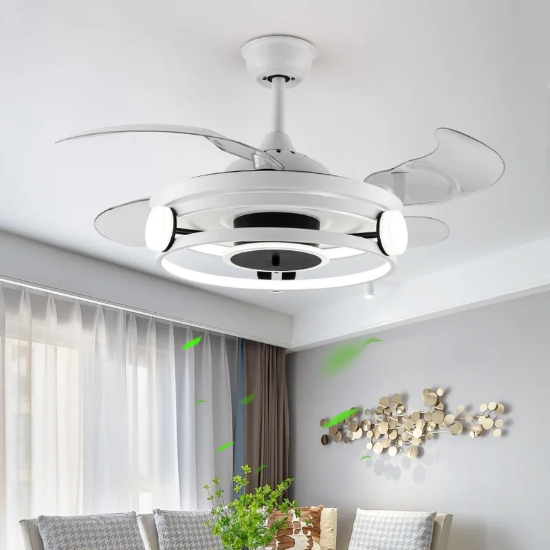 Modern ceiling fan with lights for living room dining room invisible fan Led ceiling fan For Home Decro ventilador de teto