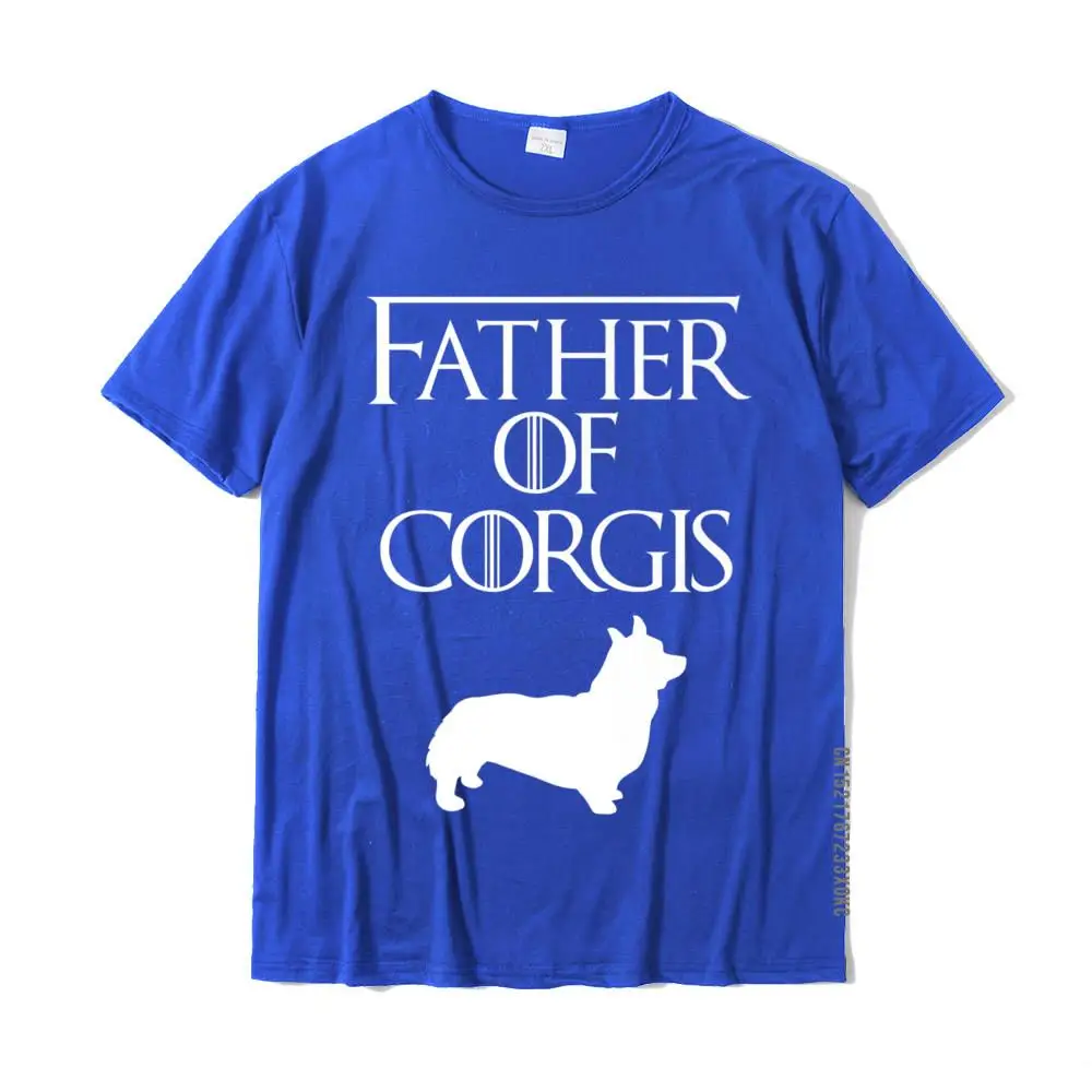 Unique White Father Of Corgis Dog Lover Gift E010621 Tops T Shirt Oversized Unique Cotton Men T Shirts Casual