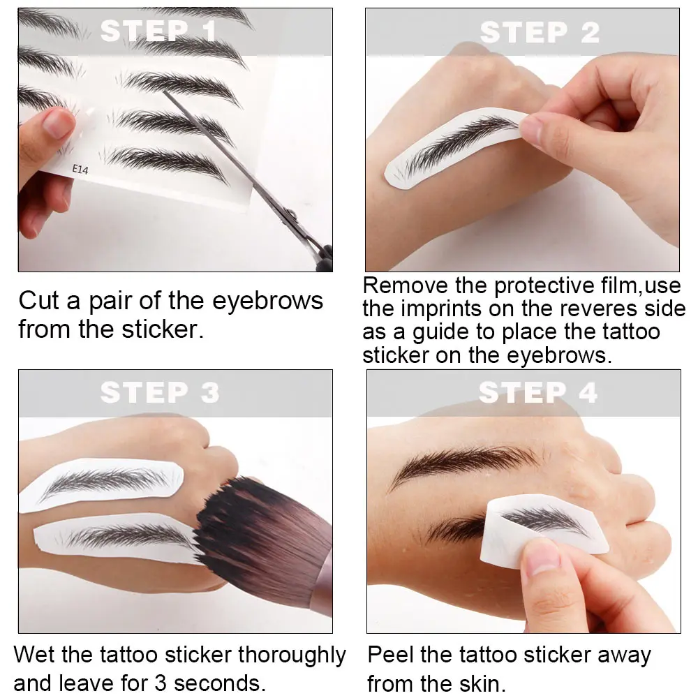 Magic 4D Hair-like Eyebrow Tattoo Sticker False Eyebrows 7 Day Long Lasting Super Waterproof Permanent Eyebrows Cosmetics Makeup