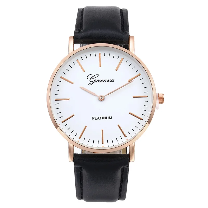 Top Nice Watches Women Plush Nice Quartz Watches Men PU Leather Watch Business Pretty Wristwatch Male Clock Relogio Feminino