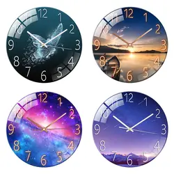 Modern cam kuvars duvar saati sarkaç oturma odası çocuk odası yatak odası ofis dekor
