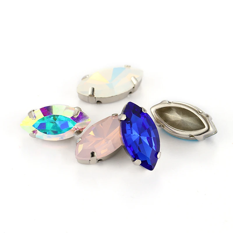 Astrobox Fancy Navette Claw Stone Sew On Rhinestones Glass Crystal Stones Loose Beads DIY Clothing & Accessories Jewelry Making