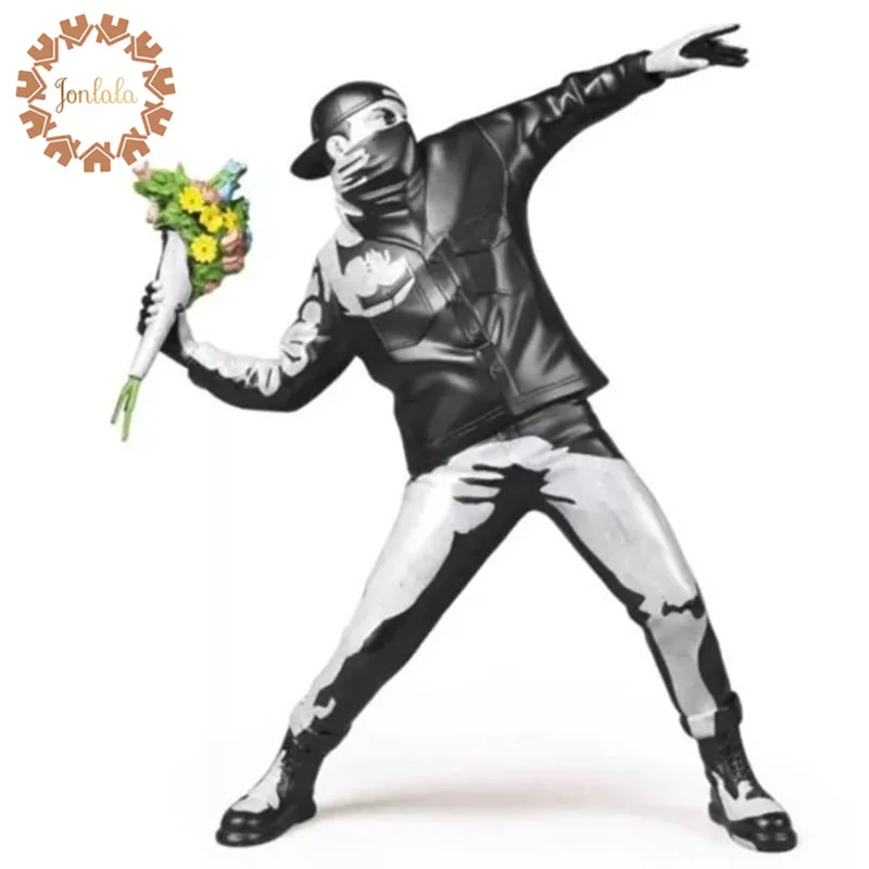 

Modern Art Banksy Flower Bomber England Street Art Banksy Sculpture Resin Figurine Figure Collectible Art