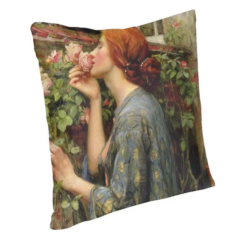 John William Waterhouse The Soul Of The Rose Pillow Case 45x45cm Decor Home Vintage Oil Painting Chair Cushion Square Pillowcase