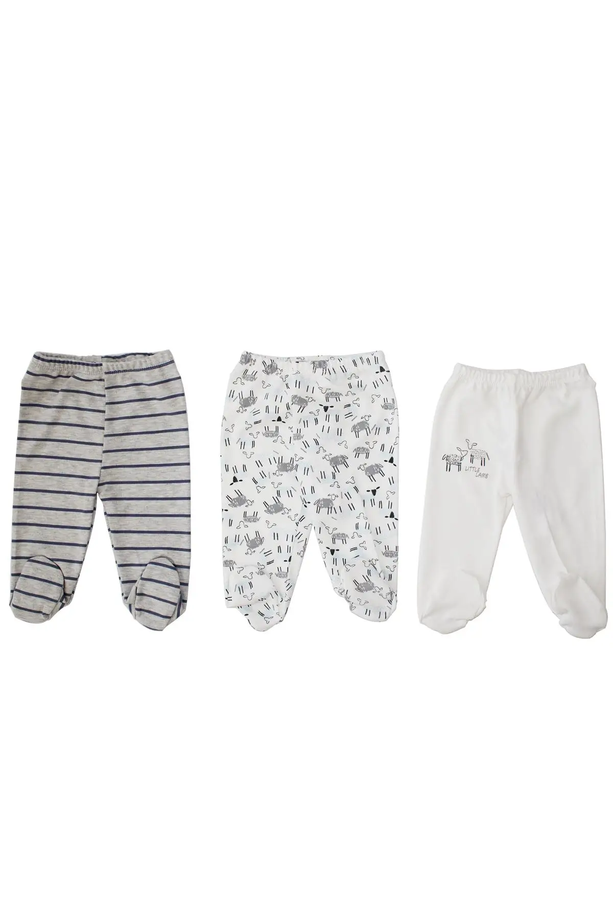 Little Lamb Lamb Printed Baby 3'lü Tek Bottom Set