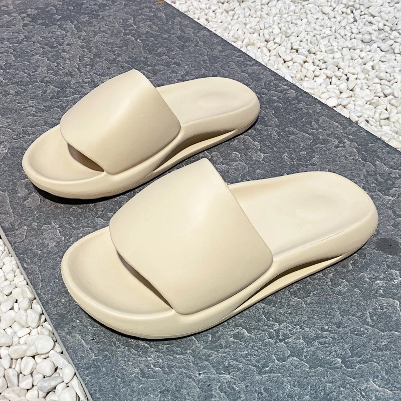 

Summer Solid Color Slippers Men'S Slip Home Classic Indoor Comfort Eva Soft Bottom Beach Sandals Outdoor 2021 New Men'S Shoes