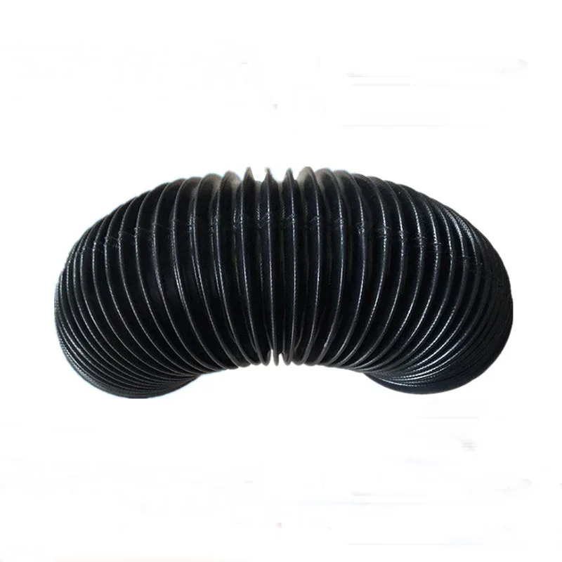 1PC 50x500x76mm 50mm Inner Dia Black Rubber Corrugated Sleeve Flexible Moulded Bellows Max Length 500mm