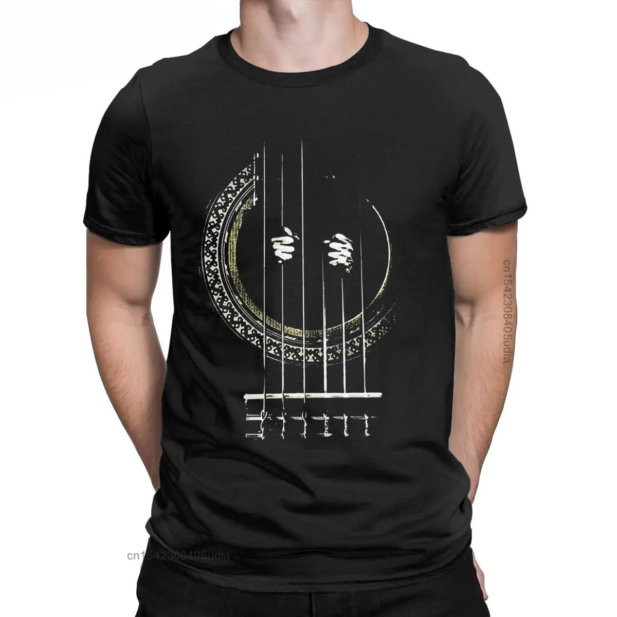 

Vintage Guitar Prisoner Tshirt For Men Crew Neck Cotton T Shirt Rock Music Short Sleeve Tee Shirt for Men Camisas