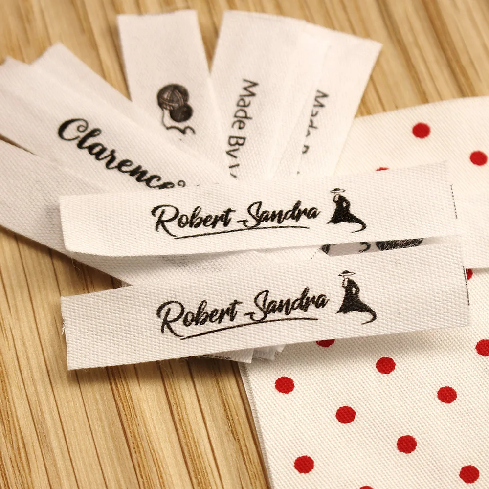 Handmade Cotton Label with Logo or Text, Sewing Accessories, Tags for Knitted Things, Custom,Personalizada, Gift Tags, 12x60mm