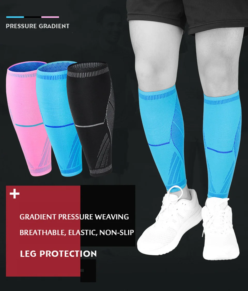 1PC Compression Calf Sleeve Basketball Volleyball Men Support Calf Elastic Cycling Leg Warmers Running Football Sport Leg Sleeve