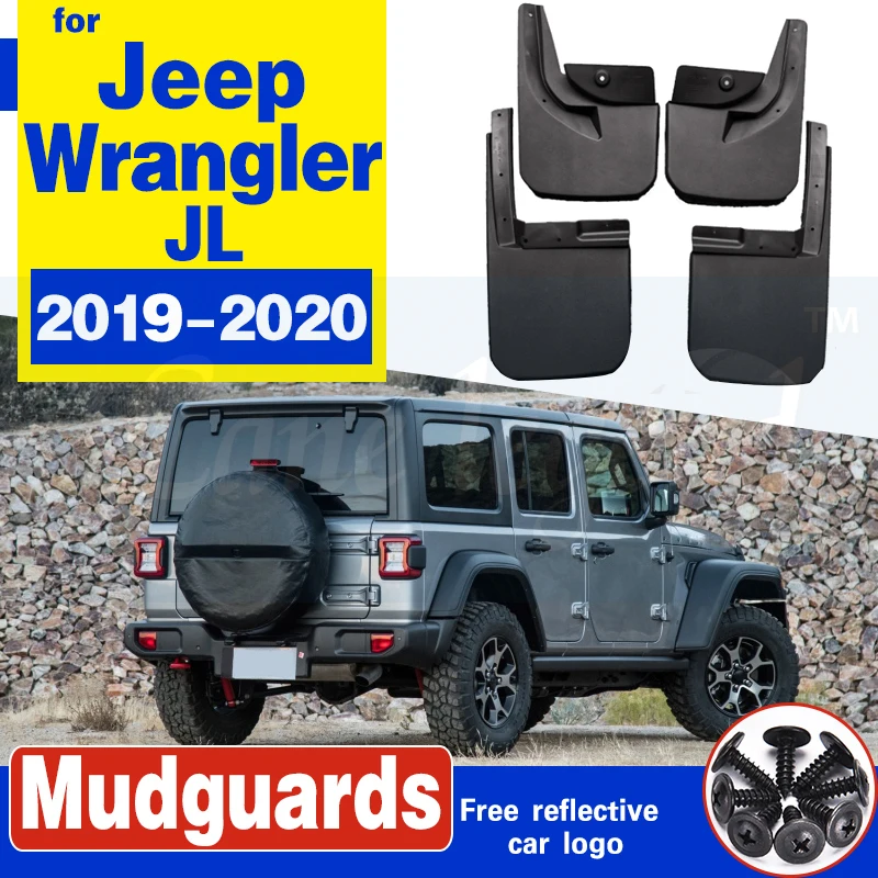 Car Mudguards for Jeep Wrangler JL 2019-2020 Car Fender Mudflaps Front Rear Splash Guards Mud Flaps Soft plastic Accessories