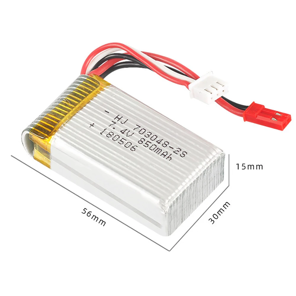 2S 7.4V 850mAH 703048 Lipo Battery For Udi U829A U829X MJXRC X600 Hengqi 907 Remote Control Plane 7.4 V 850mAH 20C With JST Plug