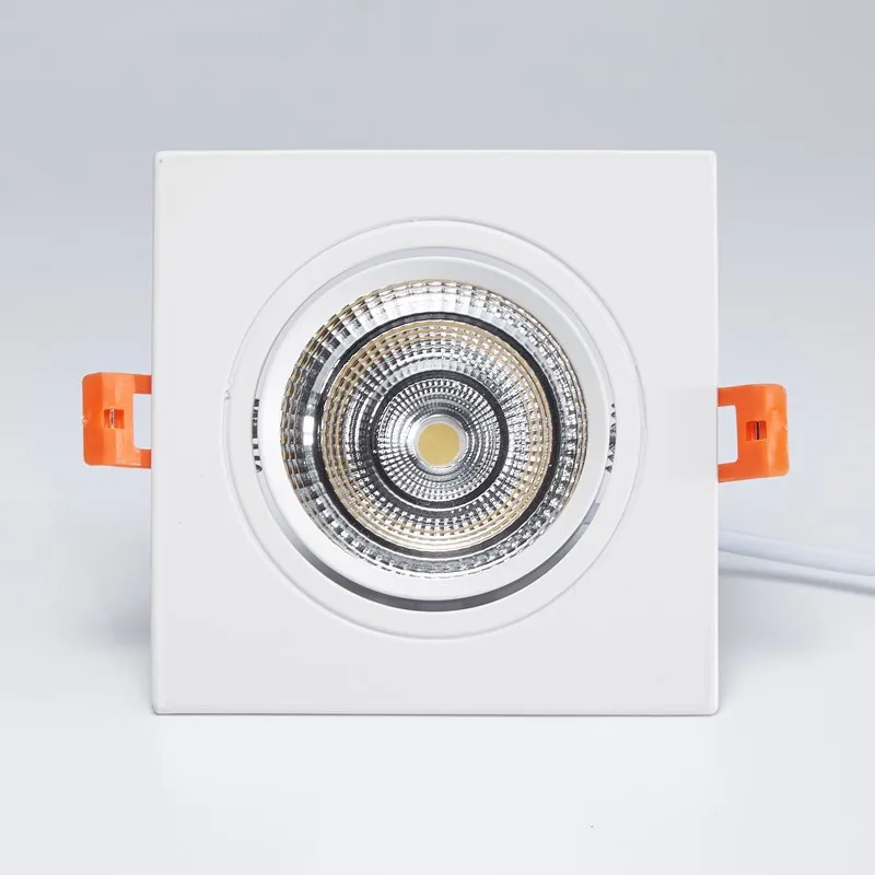 Single head square spotlight, ceiling cob recessed led lamp, grille spotlight, Doudou, angle adjustable, factory direct supply