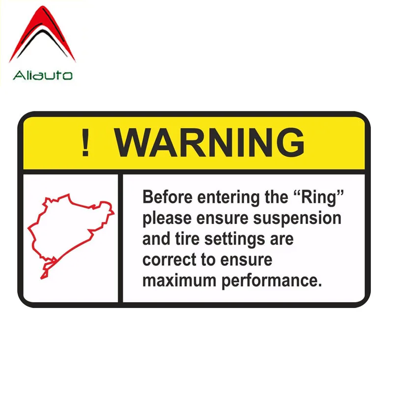 Aliauto Funny Car Sticker Warning Accessories Before Entering The Ring PVC Decal for Mercedes Honda Toyota Volkswagen, 15cm*9cm