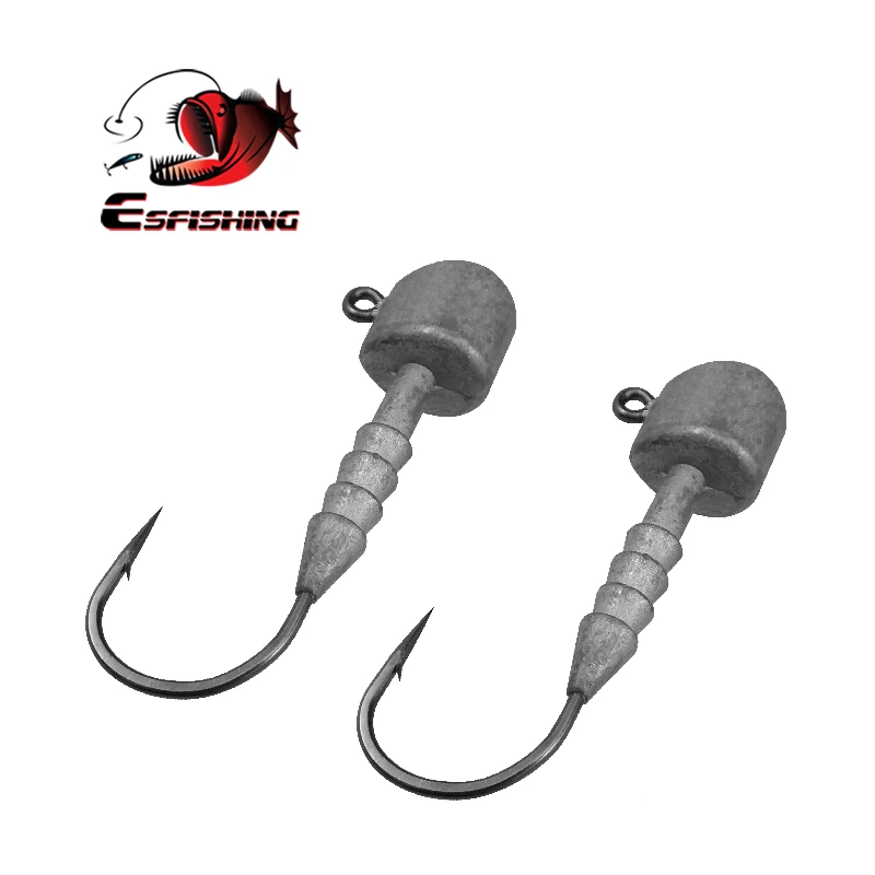 

ESFISHING Jig Head Hook 9pcs 5g 7g 10g High Quality Leader Head Fishing Hooks For Soft Lure Fishing Tackle