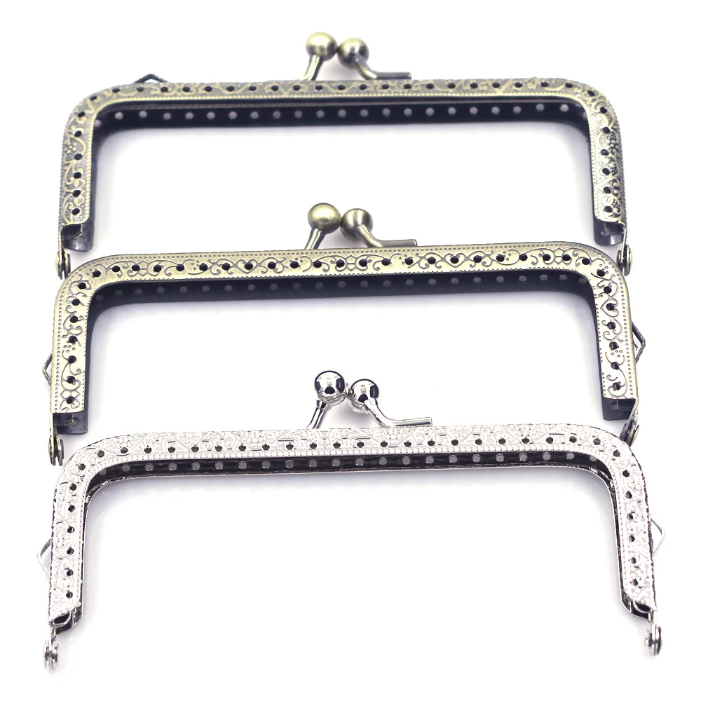 10Pcs 12.5cm Square Purse Frames Pouch Bag Kiss Clasps Clutch Buckle DIY Handbag Handle Lock Hardware Accessories Part