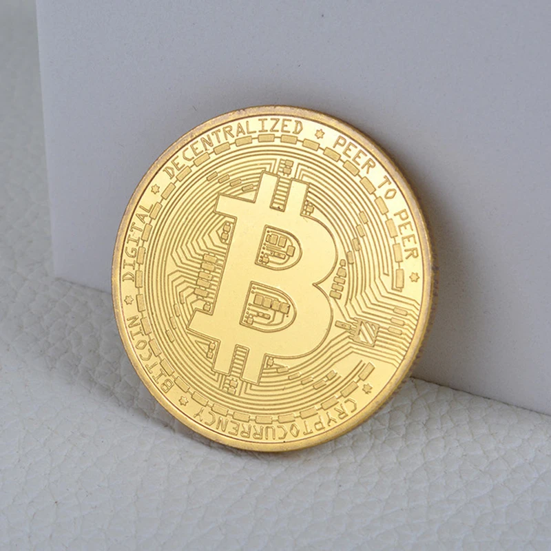 Coin Collectors Gold Bitcoin Commemorative Bit Coin is Gold Plated Coins