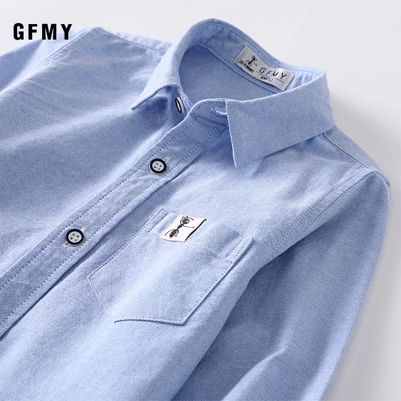 GFMY Fashion Leisure Children Boys Shirts Kids Baby Shirt for Boy Long-sleeved shirt Tops Solid Color Boys Clothes Boy Blouses