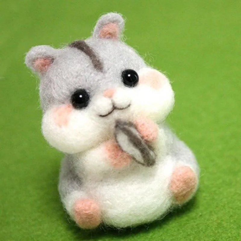 Funny handmade diy toys cartoon small animal zoo wool felt set plush toy kill time craft toy gift for children