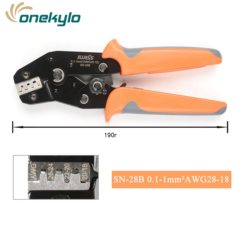 SN-28BM Crimping Tools for Dupont Professional Pin 2.54mm 3.96mm Terminals 28-18AWG 0.1-1.0mm² with Wire-Electrode Cutting Die