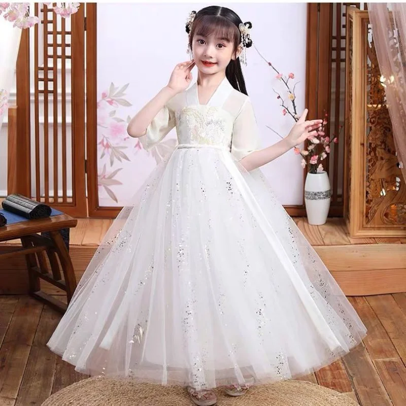 3-10-12 Children's Hanfu Dress New Year's Clothes Girls Photo Christmas Costume Dress Chinese Hanfu Children's Clothing