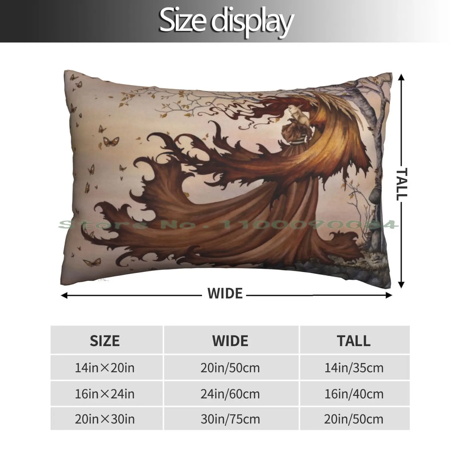 Passage To Autumn Pillow Case 20x30 50*75 Sofa Bedroom Autumn Fall Fairy Faery Amy Brown Long Rectangle Pillowcover Home