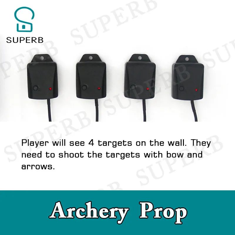 Superb escape room prop shoot all the targets with bow and arrow to unlock real life game charmber prop