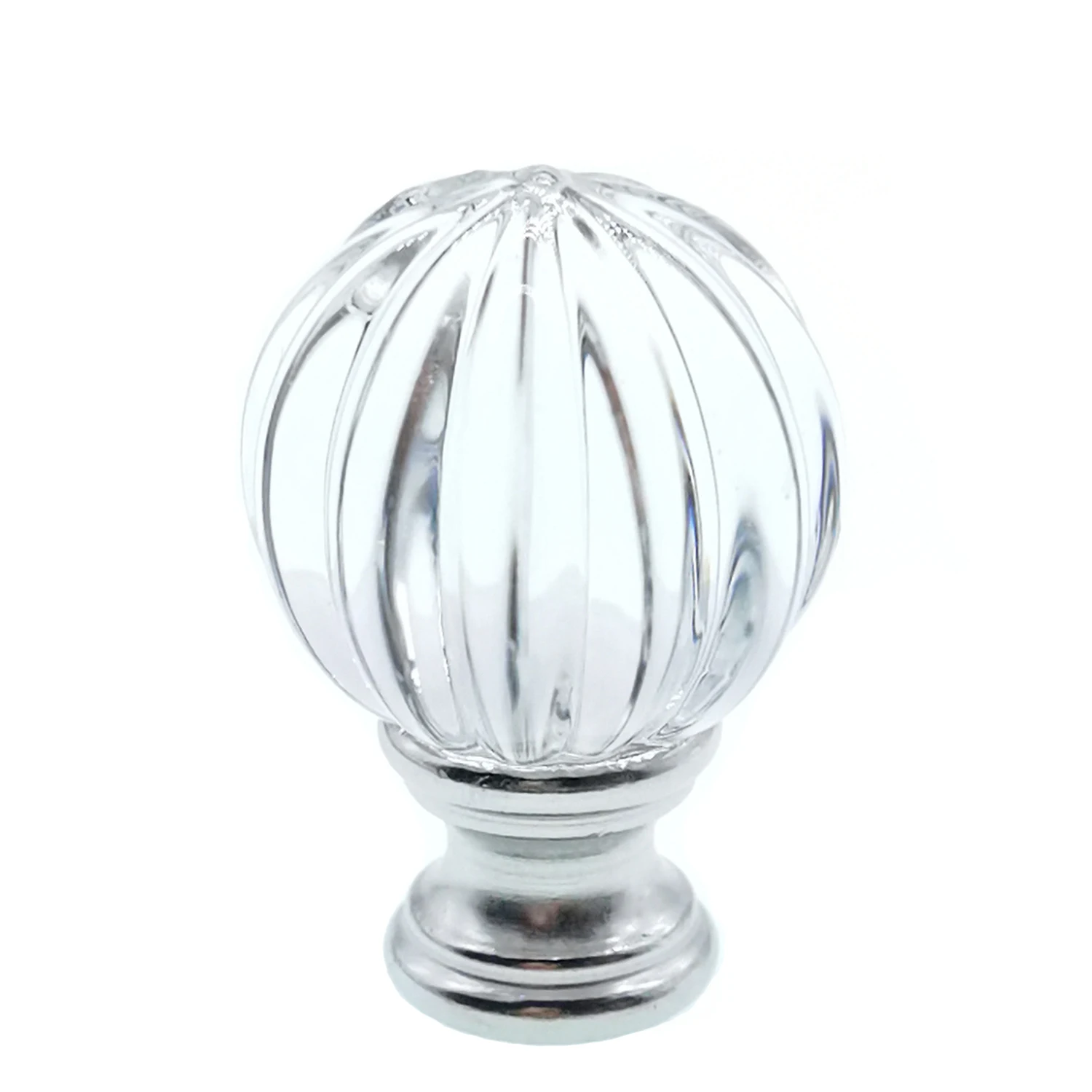 Lamp Finials 1-1/2Inch Tall Crystal Glass Pumpkin Designed Lamp Topper Knob Decoration for Tabletop Lamps or Floor Lamps