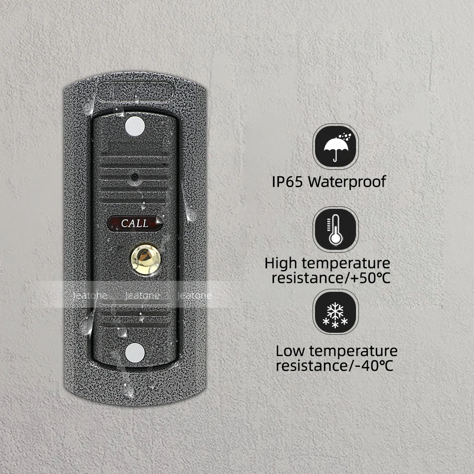 Jeatone-intercomunicador inteligente Tuya, botón de timbre, soporte WIFI, control remoto, desbloqueo de teléfono de puerta con cámara 84201, color