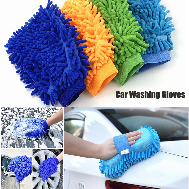 1pc Car Wash Gloves For SEAT Ibiza Leon Toledo Arosa Arona Alhambra Exeo FR Supercopa Mii Altea Cordoba cupra concept EL-BORN