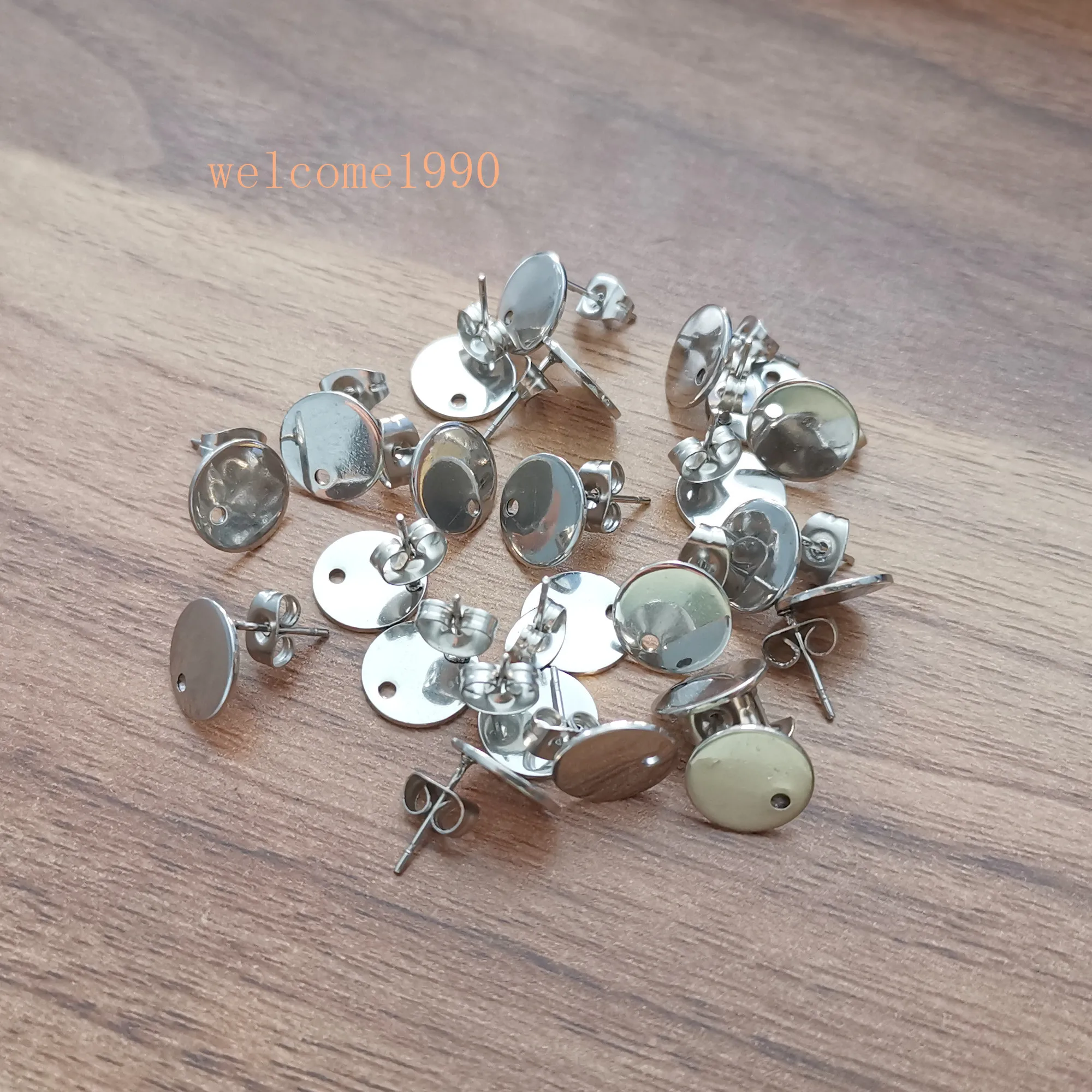 10pair in bulk smooth stud earring fashion brief titanium steel women's stud earring stainless steel earring