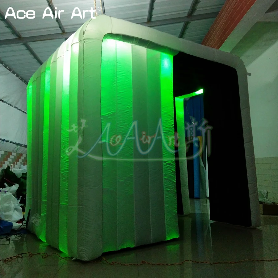 

2.4x2.1x2.2m Durable Brighter Inflatable Photo Booth Cube,Photo Cabinet With Colorful Led Spotlights For France Made In China