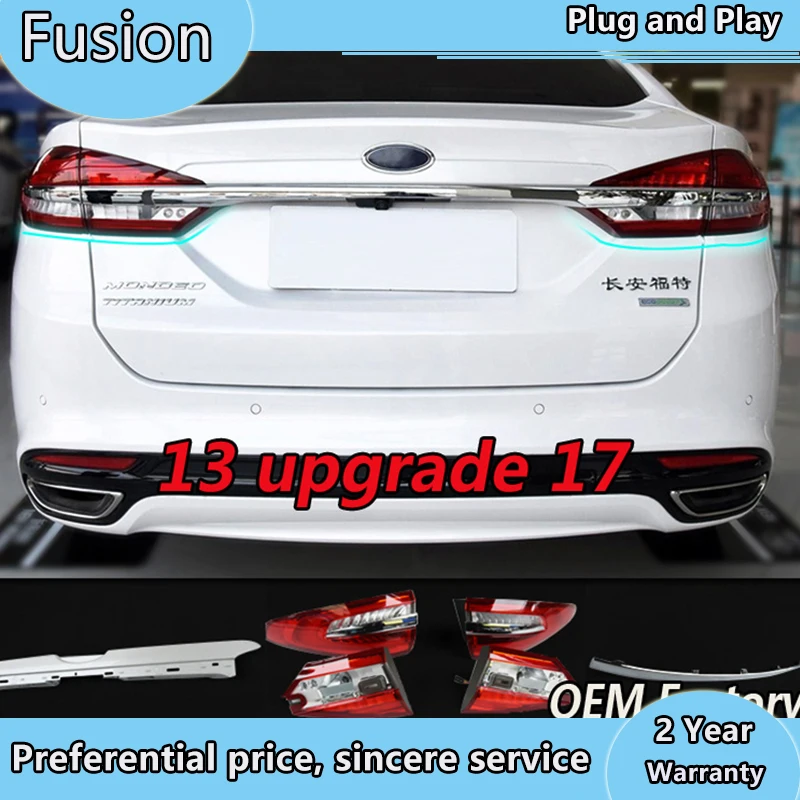 

Автостайлинг для Ford Fusion 2013-2016 Mondeo, задние фонари, обновление 2017-2019 Fusion, задний фонарь, светодиодный задний фонарь, задний фонарь