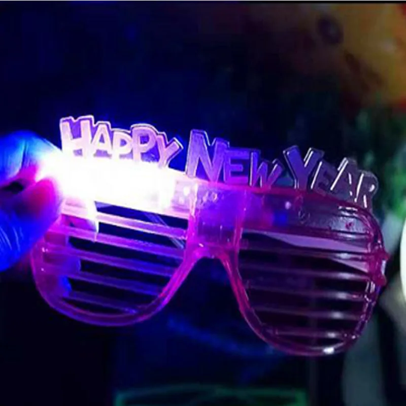 HAPPY NEW YEAR LED Blinds Eyewear Glowing Shutter Shape eyeglass Multi-purpose Modeling Glasses Dancing Party Supplies kids toys