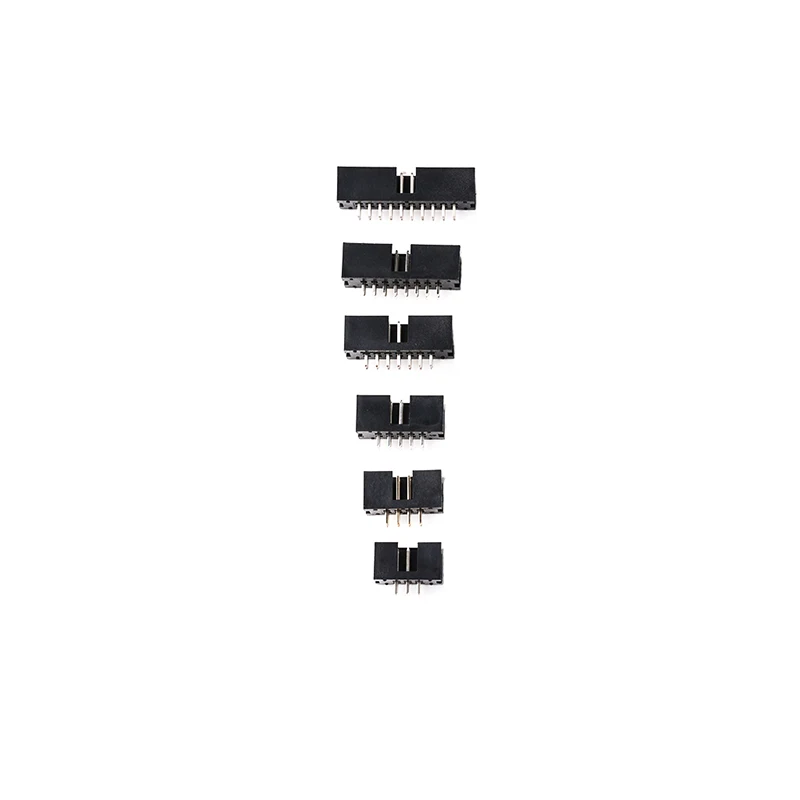 10PCS/LOT  DC3 6P 8P 10P 14P 16P 20P 30P 34P 40P 2.54mm Socket Header Connector ISP Male Double-spaced Straight Needle Curved