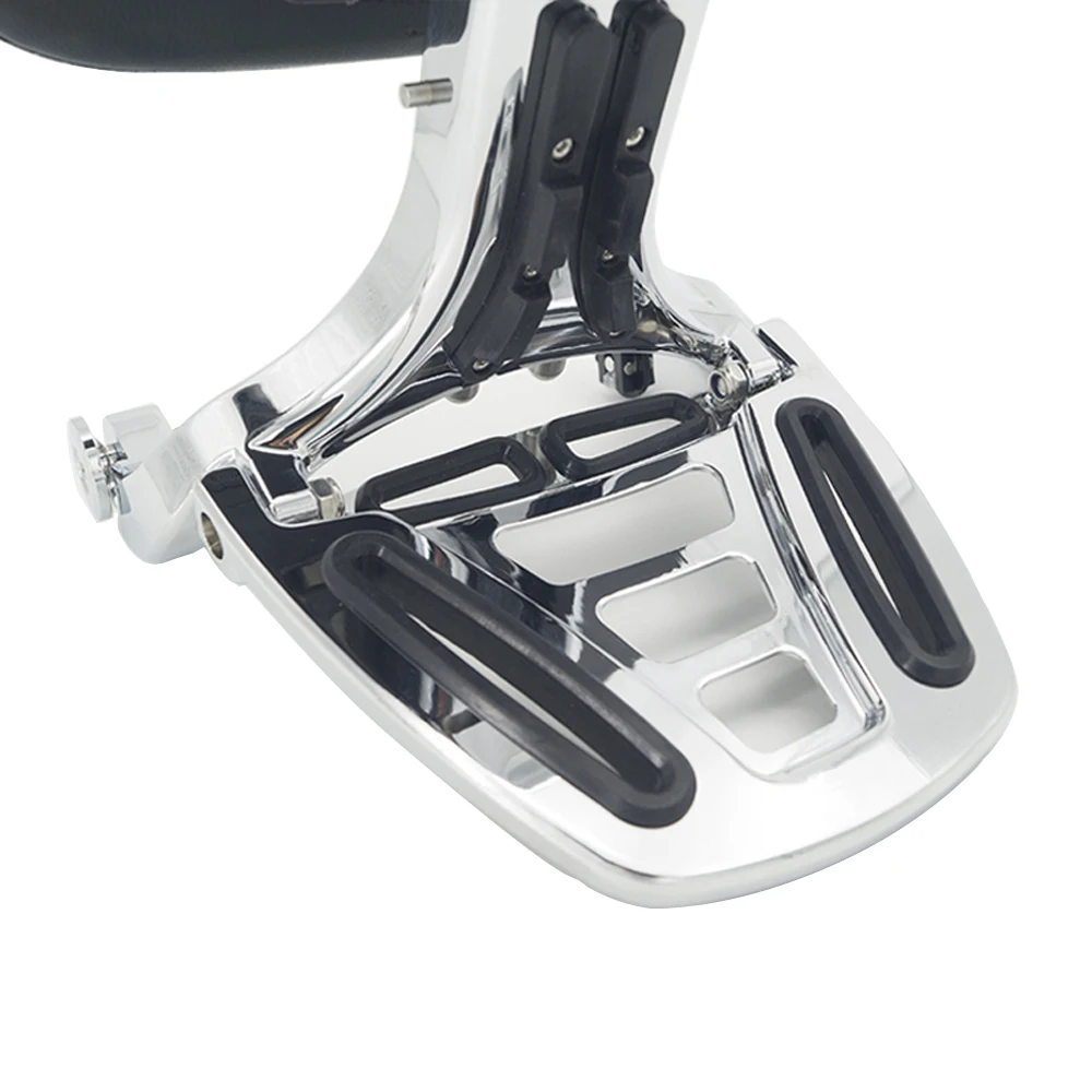 Multi-Purpose Driver Passenger Backrest Black Chrome For Kawasaki Vulcan 900 Classic