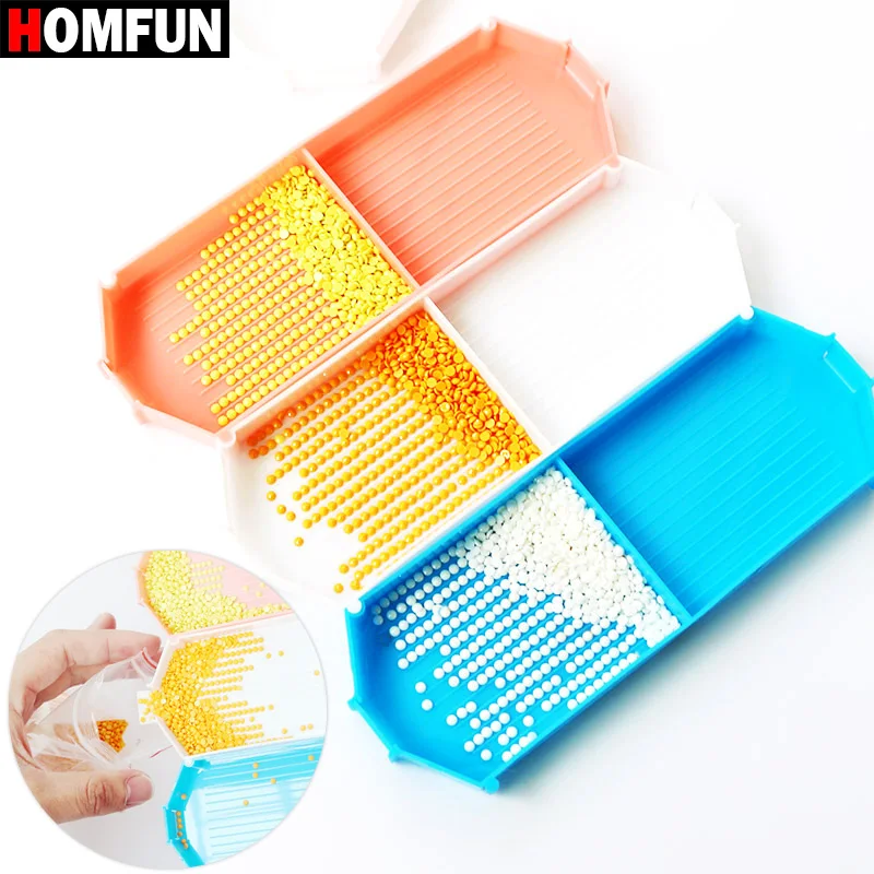 HOMFUN Large Capacity Big Drill Plate Plastic Tray Big Kits DIY Diamond Painting Embroidery Sorting Can Be Spliced Accessories