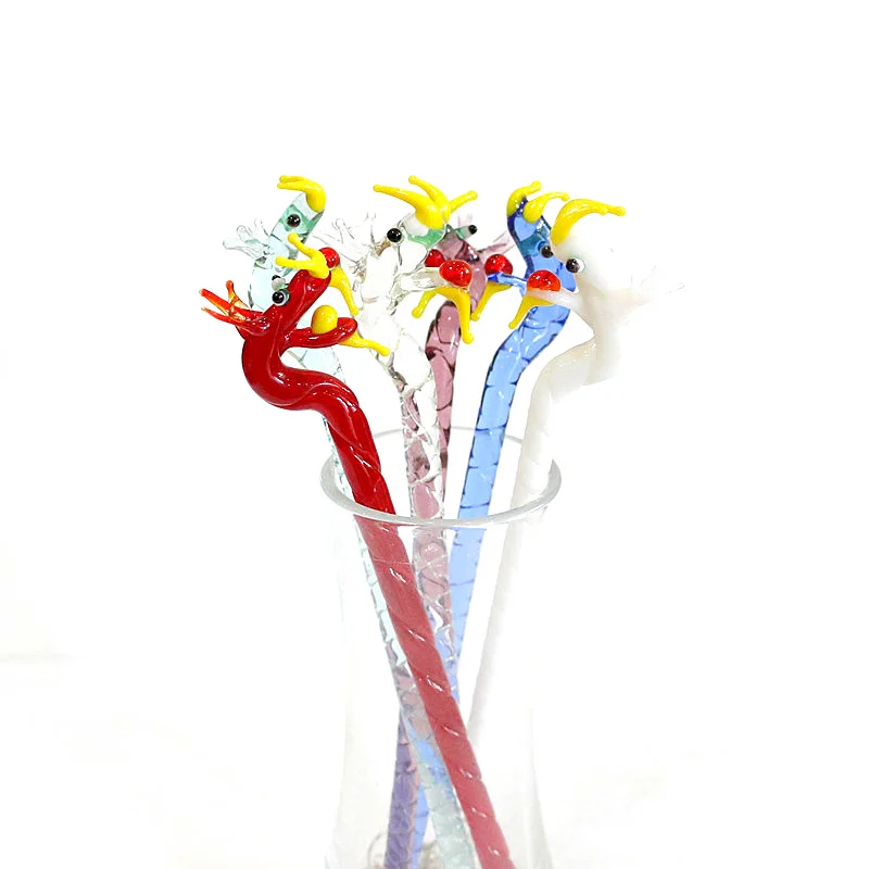 1PC Glass Stirring Rod Japan Style Creative Abstract Loong Glass Stir Bar Coffee Cocktail Stick Drink Mixer Household Bar Tools