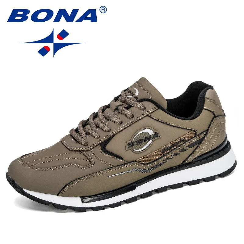 BONA New Designers Nubuck Leather Trendy Sneakers Men Outdoor Casual Shoes Man Sapato Masculino Krasovki Zapatos De Hombre