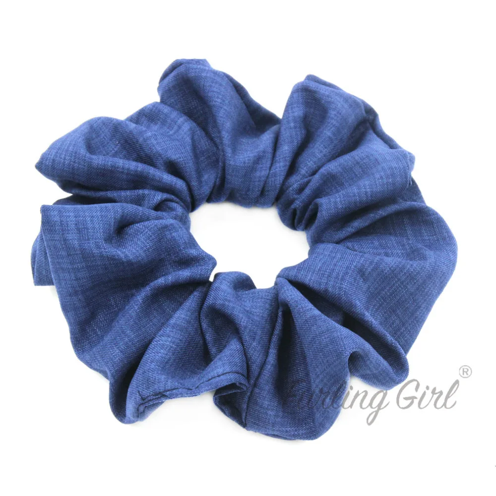 Furling Girl 1 PC Cotton and Linen Fabric Elastic Hair Bands Solid Colors Hair Scrunchies Hair Bun Holder for Woman Hair Ties