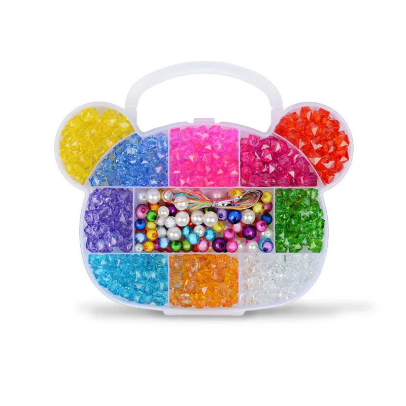 1Box Child Beaded Toys Kit Kids Beads Set Creative Loose Beads For DIY Bracelets Necklace Crafts Jewelry Children Toy Gifts