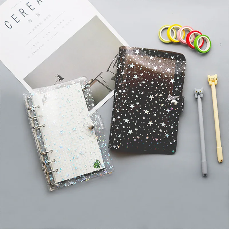 2024 Diary A6 A5 Star Transparent Loose Leaf Binder Notebook Inner Core Cover Note Book Journal Planner Office Stationery Sup